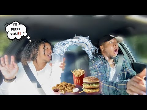 Throw Fast Food Back Throwing Fast Food On My BOYFRIEND To Get His Reaction! *HILARIOUS ...