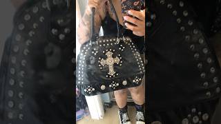 #cute #egirl #gothic #thriftstore #haul #purse #beauriful #studs #heavenly #fur #curlybrown #hair