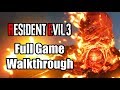 Resident Evil 3 Remake - Full Game Gameplay Walkthrough (No Commentary, PS4 PRO)