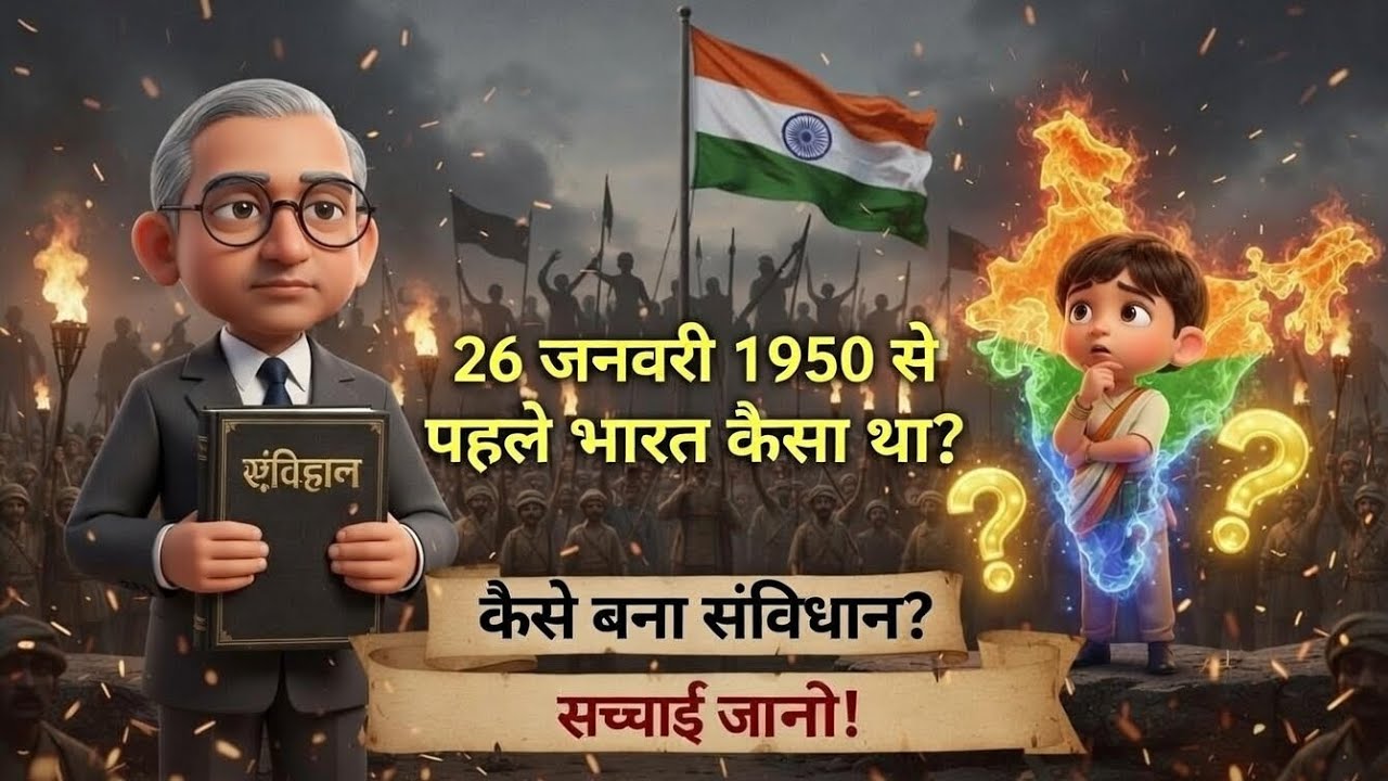 🇮🇳 26 January 1950 | भारत की वो तस्वीर जो आपने कभी नहीं देखी 😢 | जानिए पूरा सच 2D Animation Video 