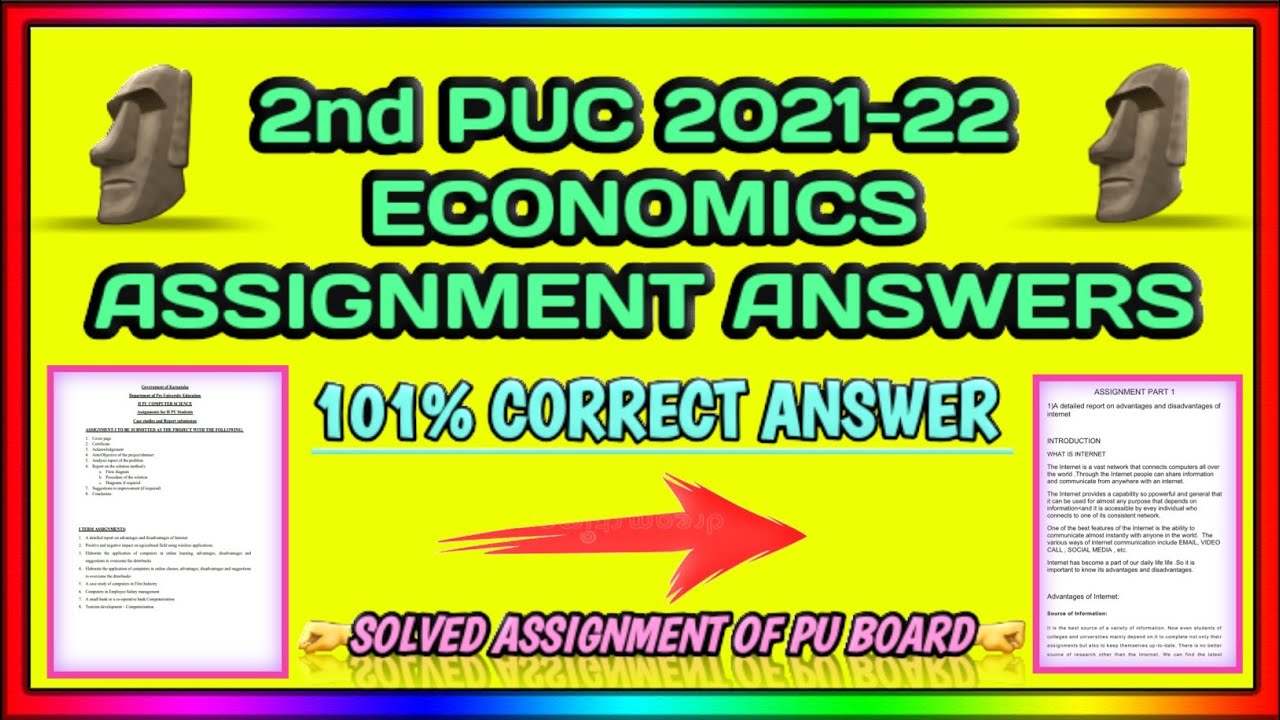 economics assignment 2nd puc