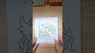Little Ocean 🐬🐙💧..#coloring #coloringbook #flipthrough #art #ocean #shorts #youtubeshorts