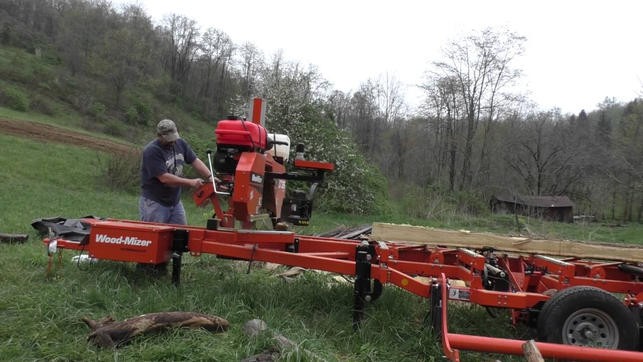 Woodmizer LT35 video Cutting a Black Locust log YouTube