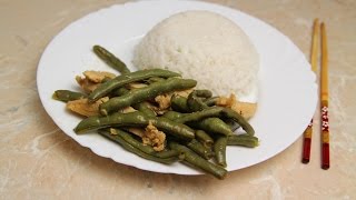 Стручковая фасоль рецепт. Fried green beans with meat Стручковая фасоль рецепт. Fried green beans with meat