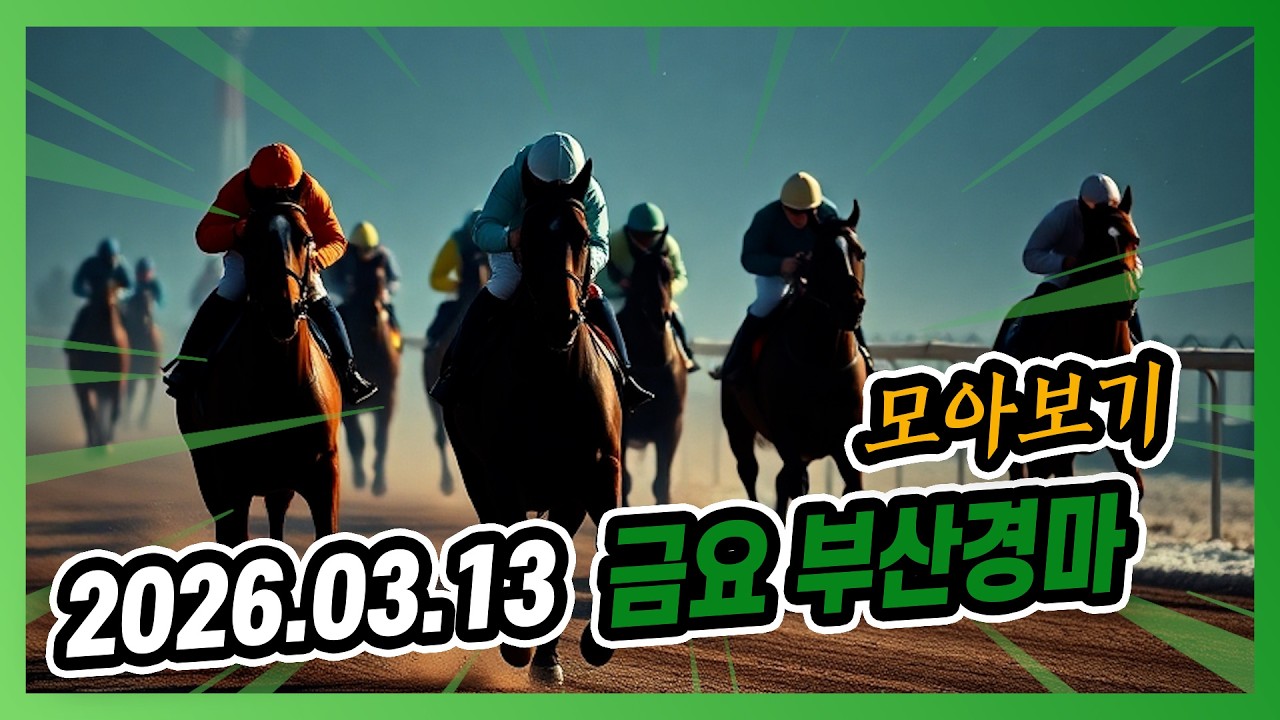 2026년 3월 13일 금요 부산경마 전체경주 모아보기