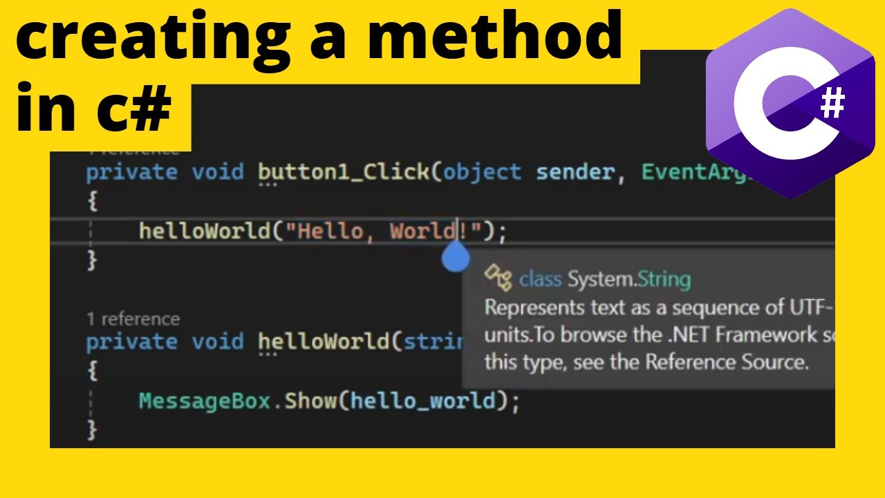 how to create a method in c#