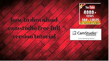How To Download Camstudio for free full version tutorial