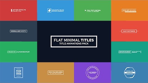 Flat Minimal Titles | After Effects Template | Titles