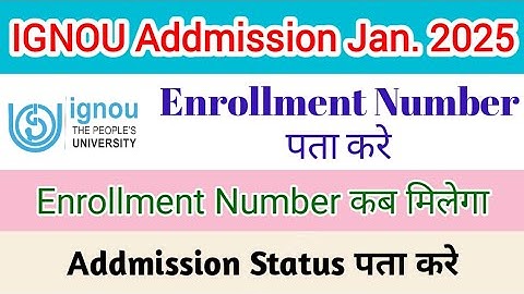 IGNOU Enrollment Number Kaise Nikale. ignou enrollment number kaise nikale 2025. #ignou