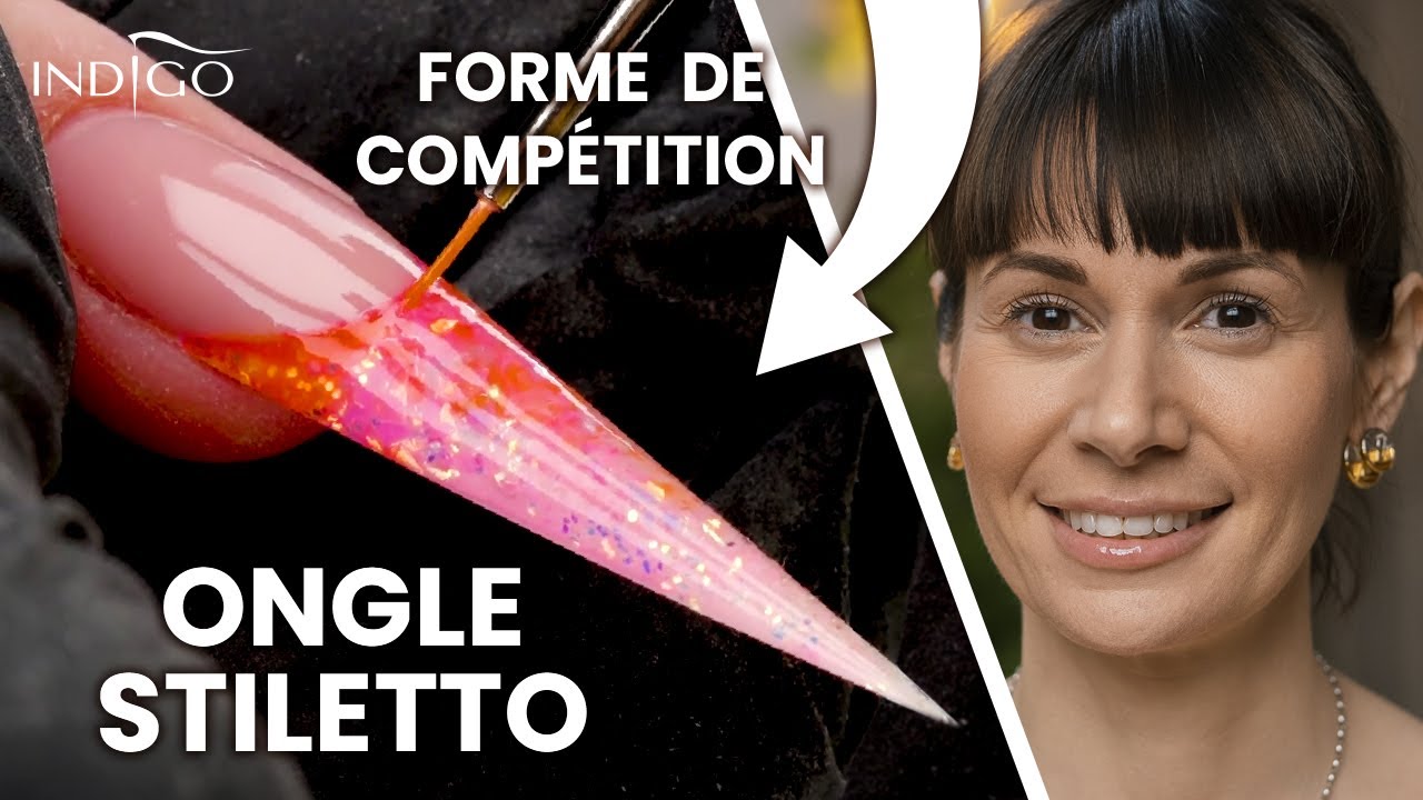 Ongle forme stiletto -  ongle en gel chablon - comment faire ? | Indigo Nails Français