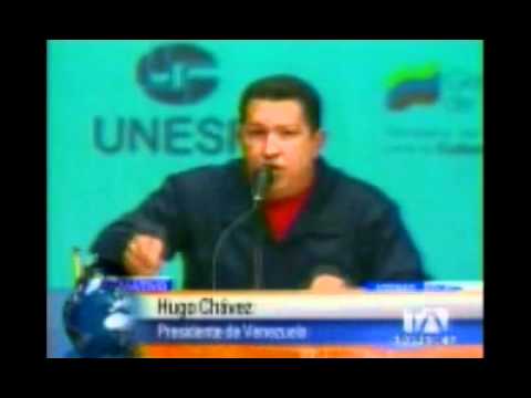 Hugo Chvez habla de Gadafi.