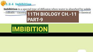 Class 11 biology|ch.-11|part-9 ||imbibition||study with farru