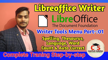 #libreofficewritertoolsmenuinhindi #ComTechSolution Libreoffice Writer Tools Menu Part-01