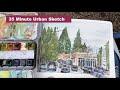 How to Urban Sketch Using Pen and Watercolors: Full Process with Tips.
