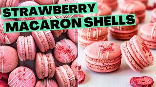 Strawberry Macaron Shells