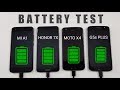Mi A1 vs Honor 7X vs Moto X4 vs Moto G5s Plus Battery Test