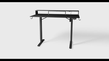 Agilestic Basic Standing Desk with shelf and Led Lights and Power Strip - Animated Installation