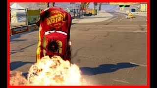 Lightning McQueen and Friends Crash Scene! Cars 3 Driven to Win