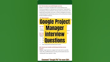 TOP 20 GOOGLE PROJECT MANAGER INTERVIEW Q&A