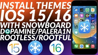 [UPDATED] Install Themes iOS 15/16 with Snowboard on Dopamine/Palera1n Rootless/Rootful Jailbreak screenshot 5