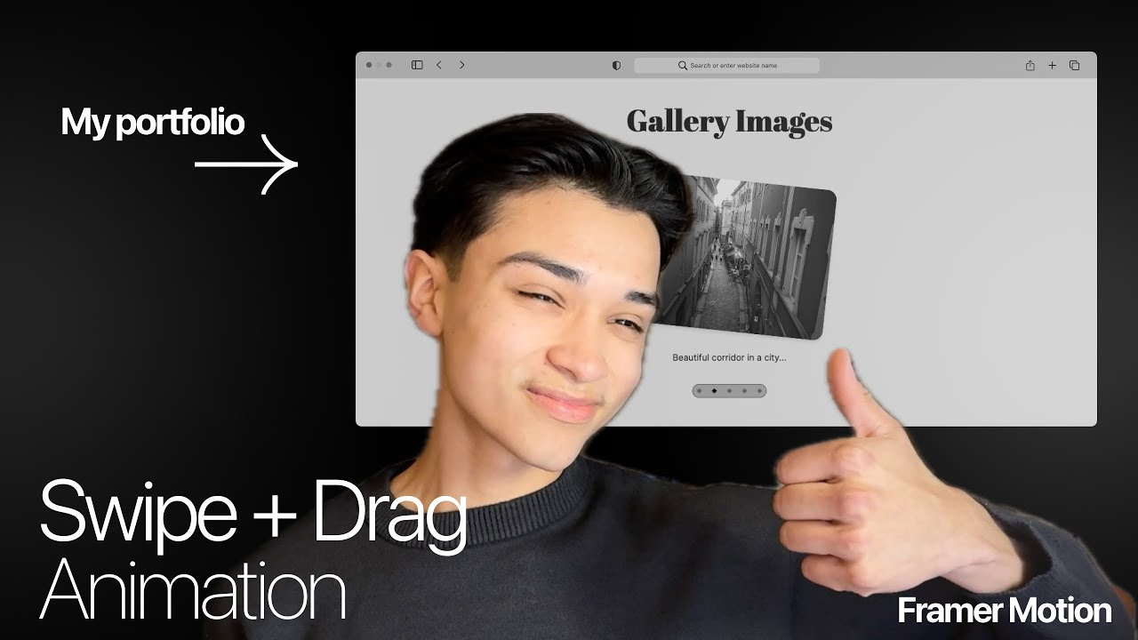Swipe & Drag Image Aesthetic Animation | Framer Motion | React | In my ...
