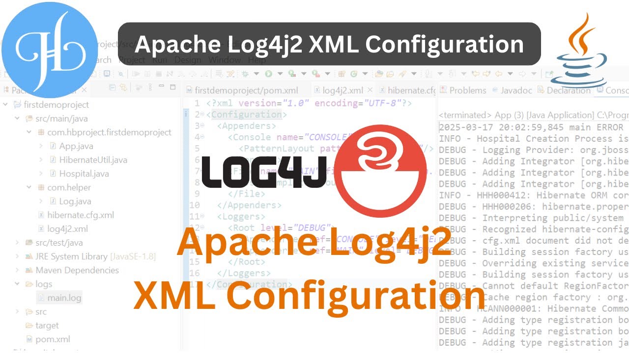Apache Log4J2 Configuration with XML File