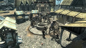 Locals defeat Giant attack on Whiterun. Skyrim