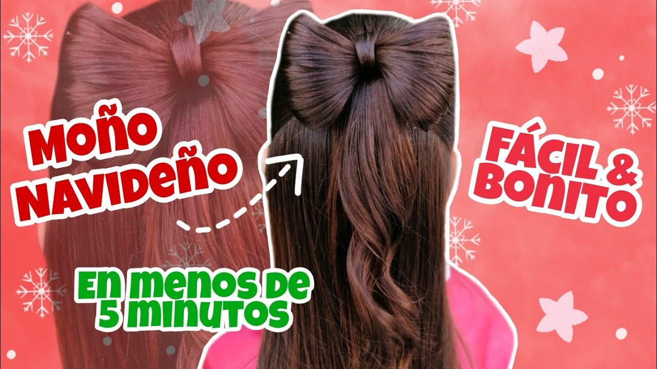 MOÑO NAVIDEÑO/ PEINADO PARA NIÑAS 💗 EASY HAIRSTYLE FOR GIRLS/ Listo en ...