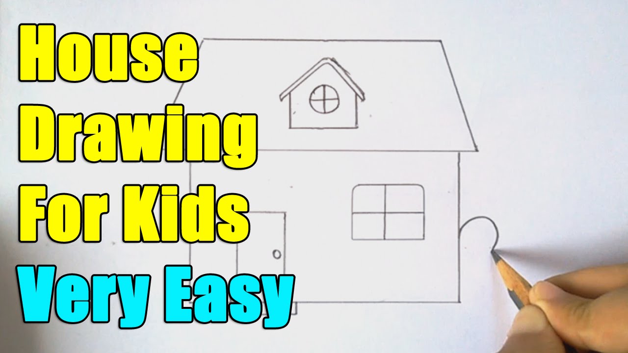 How to Draw a House for Kids Easy (Objects) Step by Step |  DrawingTutorials101.com