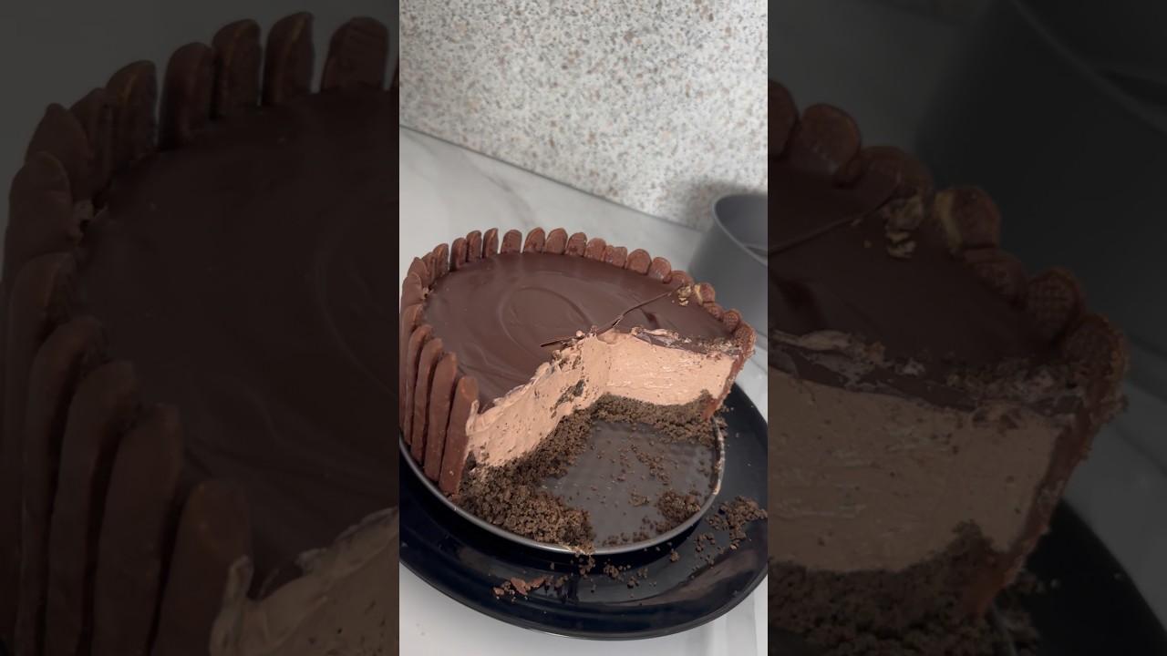 Сливочно-шоколадный чизкейк 😋 Рецепт в комментариях🤗 