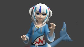 Cute Gawr Gura figure made in blender for 3d printing - 20x timelapse Cute Gawr Gura figure made in blender for 3d printing - 20x timelapse