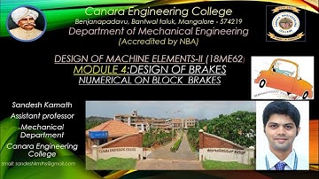 VTU DME II 18ME62 M4 L9 Numerical on Block Brakes