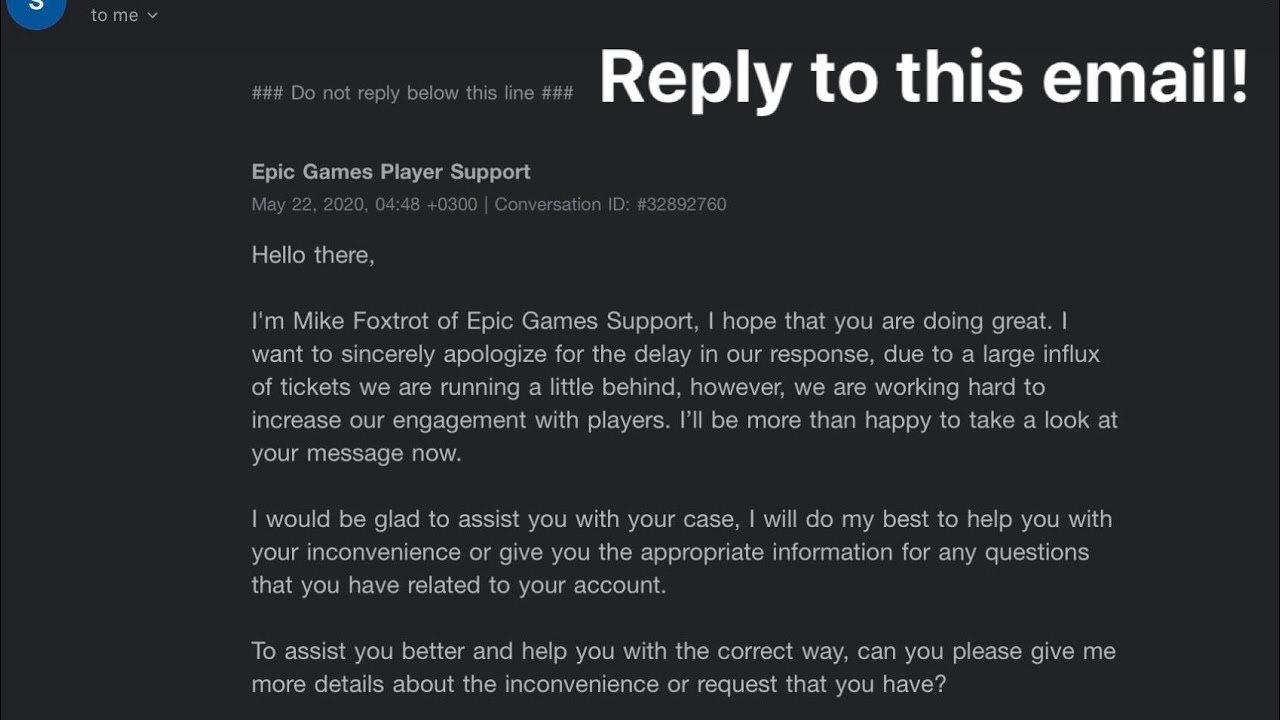 How To Reply To Epic Games Support Email Youtube