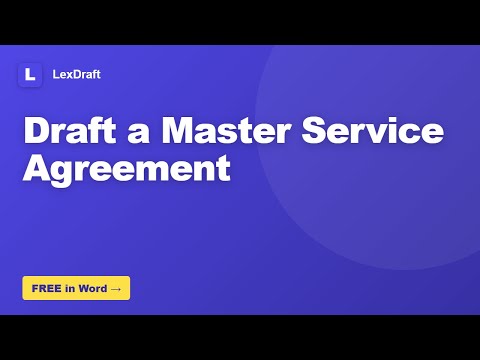 How to Draft a Master Service Agreement