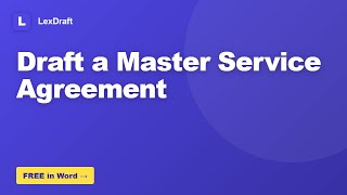 How to Draft a Master Service Agreement
