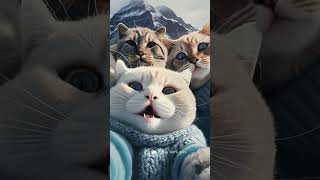 Cats friends are taking selfie #ai #cat #cats #shorts #funny #selfie #friends #viral
