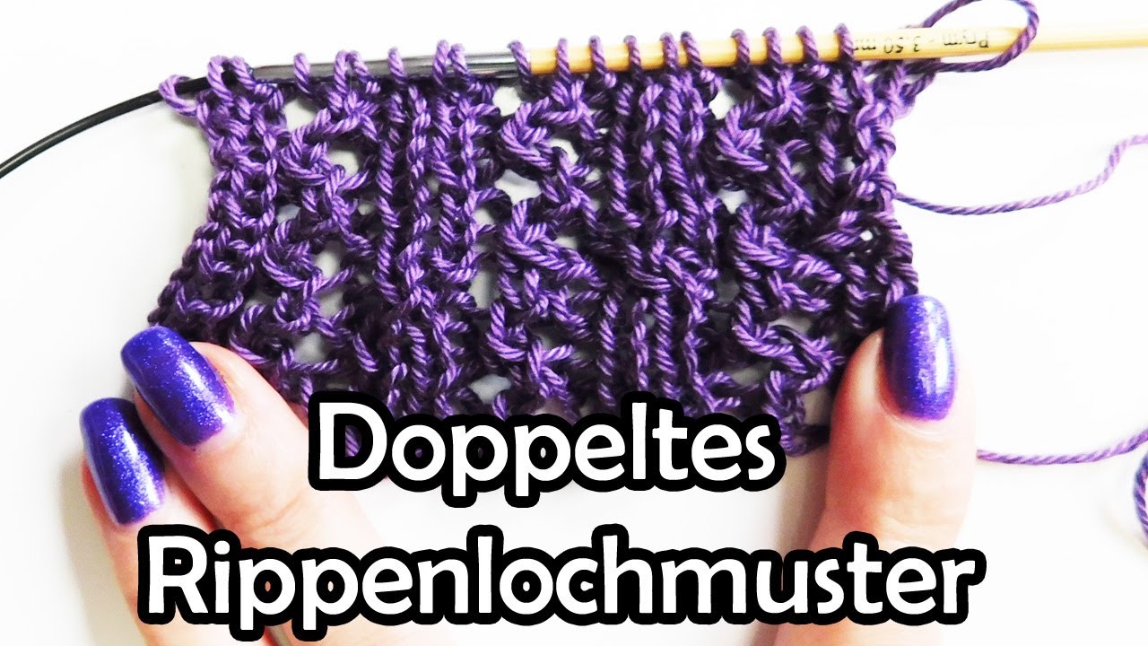 Strickmuster doppeltes Rippenlochmuster