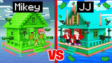 Mikey EMERALD vs JJ DIAMOND Family Water Security House in Minecraft - Maizen