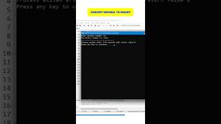 C Convert Decimal To Binary #fyp #shorts #c #cpp #cprogramming #fypシ #viral #reels #programming #usa