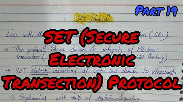 Secure Electronic Transaction (SET) in Hindi || SET Protocol || Network Security  | Lecture 19