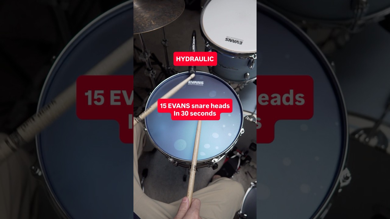 🎯 15 evans snare heads, back to back in 30 seconds