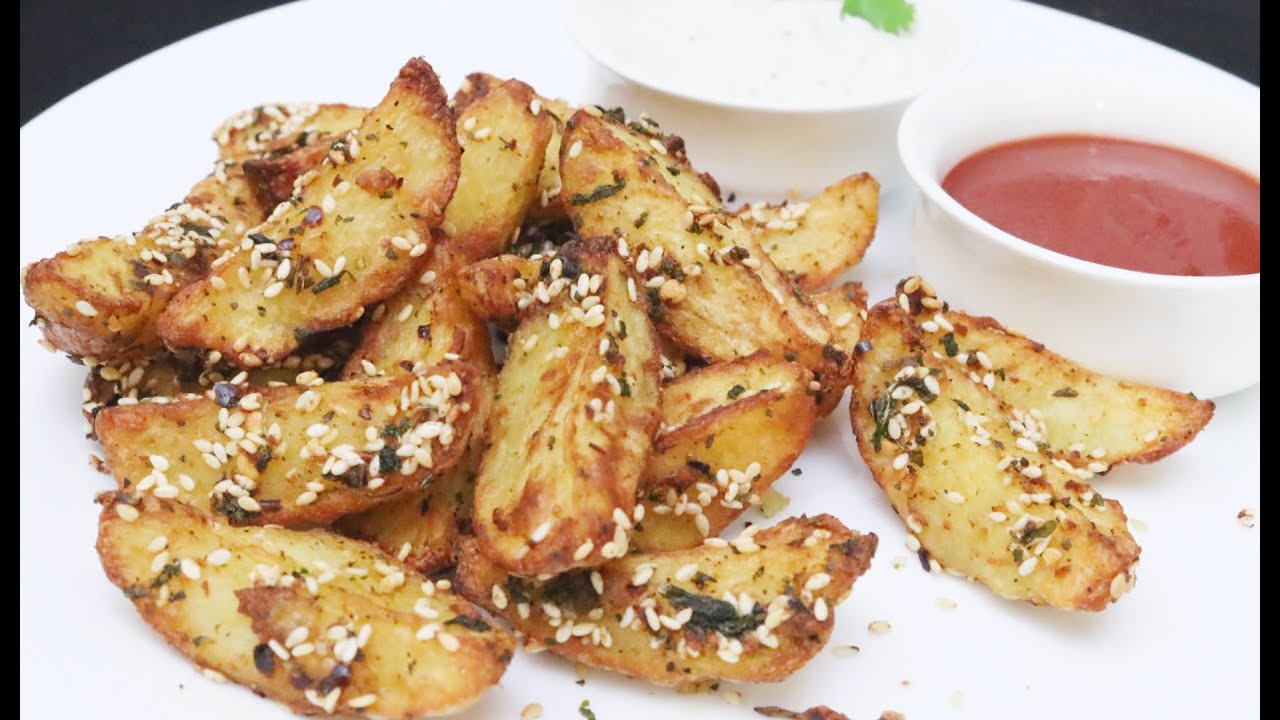 Crispy Potato Wedges Recipe | Spicy potato wedges Air Fryer baked | Healthy | Chilli & Chai By Arti Dara