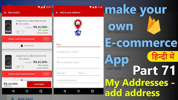 How to make an e-commerce android app?(Part-71)| My Addresses - add address | Hindi Tutorial 2019