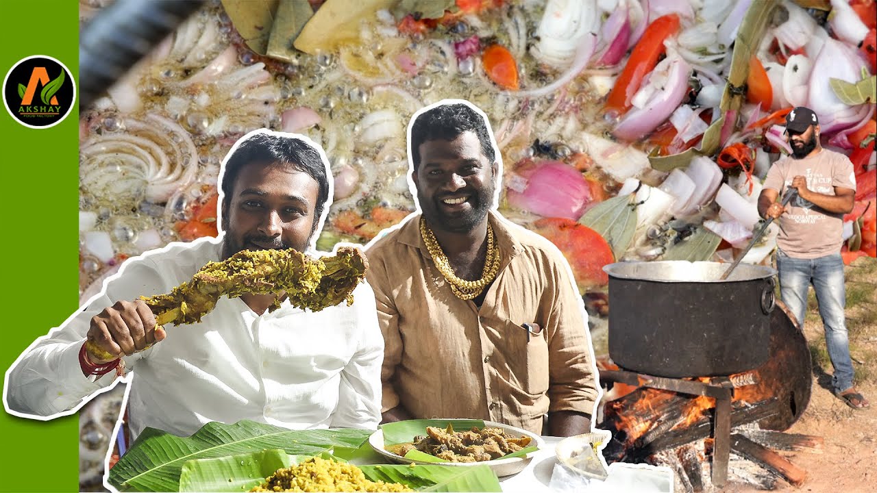 New Year Special Recipe With MTB Rajesh Anna | MTB Rajesh | Full Goat Leg Biriyani | Village Cooking