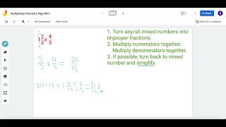 Multiplying Fractions Algorithm