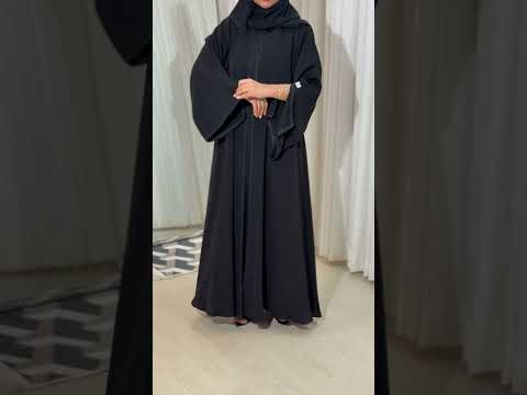 3287 عباية كتف لف كلوش بتطريز فاخر قماش نواعم بلس كوري أصلي مع طرحة هدية