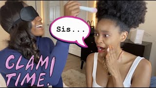 Friend does my makeup BLINDFOLDED