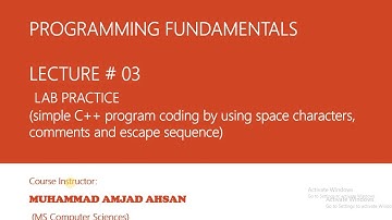 programming Fundamentals Lecture#3 for adp Riphah