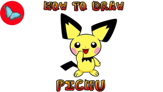 Easy tutorial speed drawing Pichu, Pokémon - como desenhar fácil