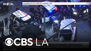 Suspect wanted for assaulting police officer arrested after South Los Angeles pursuit